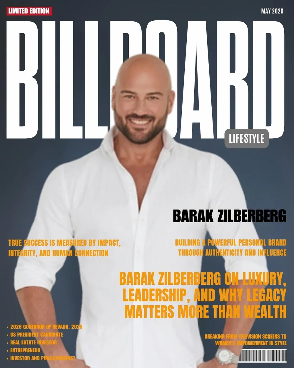 Billboard Lifestyle cover, May 2026: Barak Zilberberg